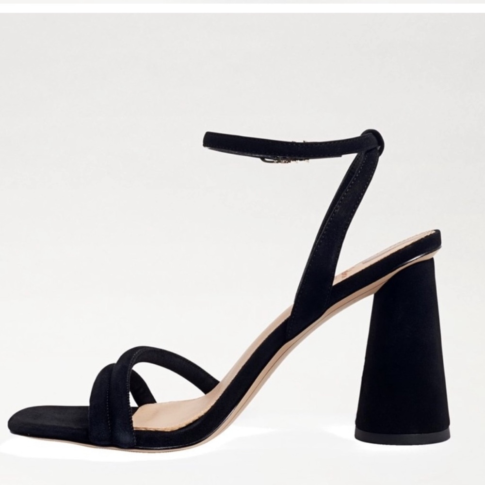 Sam Edelman Black Suede Strappy Block Heel Sandals - Picture 4 of 10